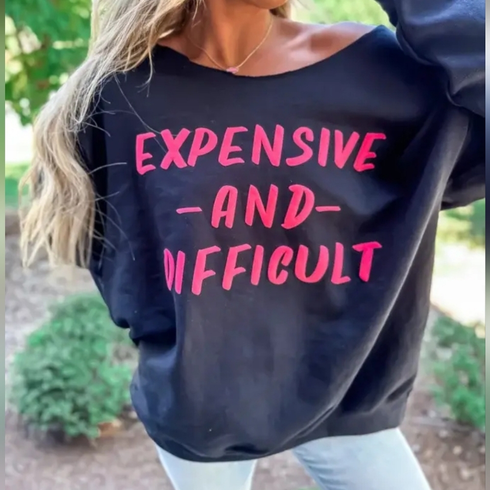 Expensive And Difficult Off The Shoulder Sweatshirt